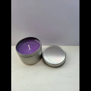 Paraffin wax silver candle tin - scented/unscented 120g