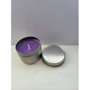 Paraffin wax silver candle tin - scented/unscented 120g