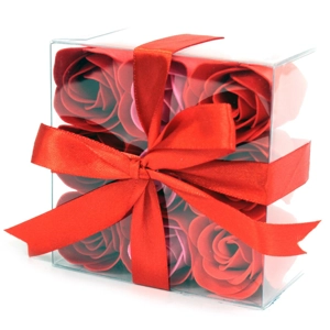 Handmade petal soap - 9 Flowers in Red Roses - Gift Box with hand tied Ribbon Carol's Candles and gi