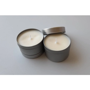 Spa Day candle - Navy blue snow flake tin design - Soy Wax & homemade. Carol's Candles