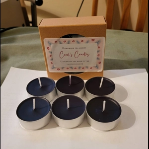 12 - 24 Black Unscented Soy tea lights - 5 hr