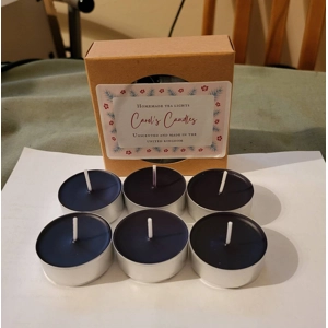 12 - 24 Black Unscented Soy tea lights - 5 hr