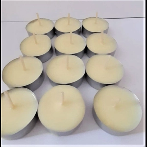 6 White Soy Wax Tea Lights – Scented/Coloured