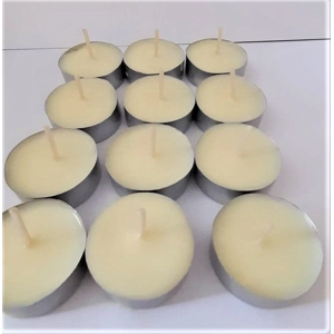 6 White Soy Wax Tea Lights – Scented/Coloured