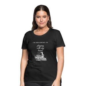 Playing with Trains Womens t-shirt