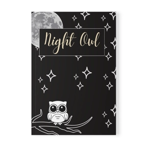 Night Owl lined 175 page notebook - Home Designed