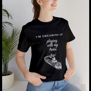 XS - 4XL Model Train Bella Canvas 3001 Black T-shirt