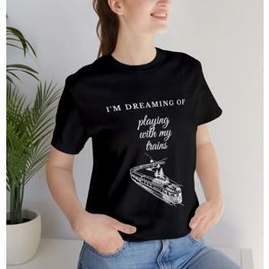 XS - 4XL Model Train Bella Canvas 3001 Black T-shirt