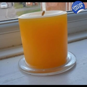 Medium yellow pillar candle 310 g – Unscented