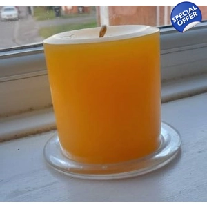 Medium yellow pillar candle 310 g – Unscented