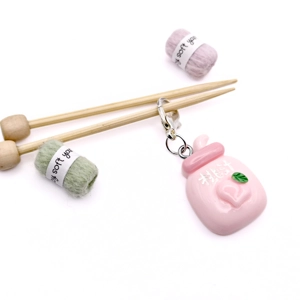 Pink Strawberry Milk Stitch Marker