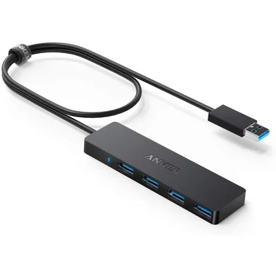 Anker 4-Port USB 3.0 Hub, Ultra-Slim Data USB Hub with 2 ft Extended Cable [Charging Not Supported..