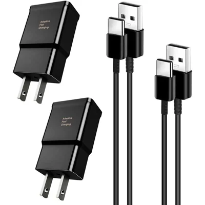 Adaptive Fast Charger kit with USB Type C Cable Compatible Samsung Galaxy S21 /S21 Ultra 5G / S10 /S20 / S10e / S9 /S8 / Plus/Edge/Active/Note 8/9 /