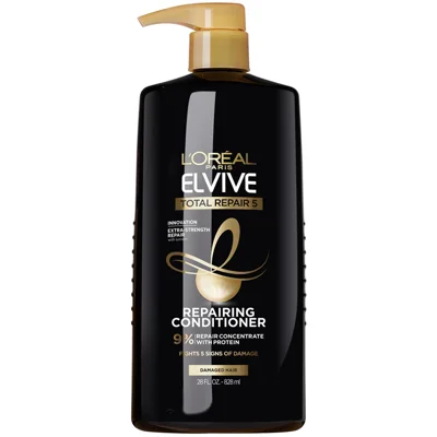 L'Oreal Paris Elvive Total Repair 5 Repairing Conditioner for Damaged Hair Conditioner with Protein and Ceramide for Strong Silky Shiny Healthy