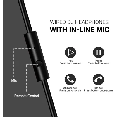 OneOdio Wired Over Ear Headphone Studio Monitor & Mixing DJ Stereo Headset 3.5mm Audio Jack for Computer Recording Phone Piano Guitar Laptop - Black