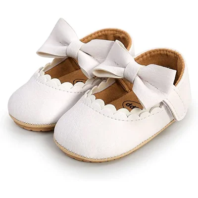 Baby Girls Mary Jane Flats Shoes with Non-Slip Soft Sole Toddler First Walkers Newborn Princess Dr..