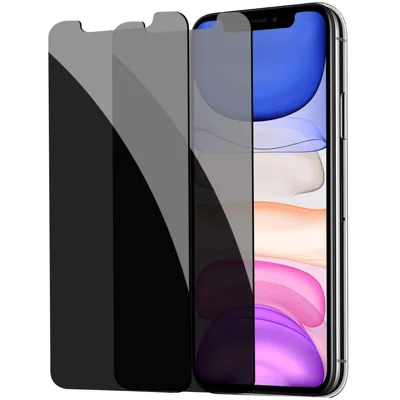 [2 Pack] Privacy Screen Protector for iPhone 11/XR, YMHML Tempered Glass Anti-Spy Bubble Free Case..