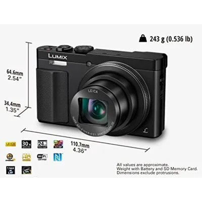 Panasonic LUMIX DC-ZS70K, 20.3 Megapixel, 4K Digital Photo Camera, Touch Enabled 3-Inch 180 Degree