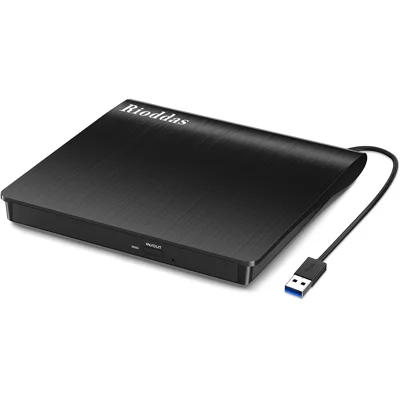 External CD Drive USB 3.0 Portable CD DVD +/-RW Drive DVD/CD ROM Rewriter Burner Writer Compatible with Laptop Desktop PC Windows Mac Pro MacBook