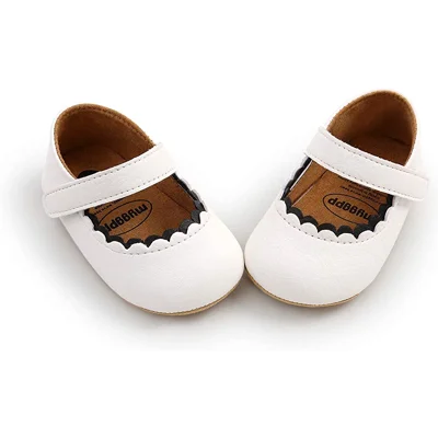 Baby Girls Mary Jane Flats Shoes with Non-Slip Soft Sole Toddler First Walkers Newborn Princess Dress Shoes