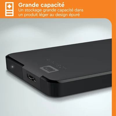 WD 5TB Elements Portable External Hard Drive HDD, USB 3.0, Compatible with PC, Mac, PS4 & Xbox - WDBU6Y0050BBK-WESN