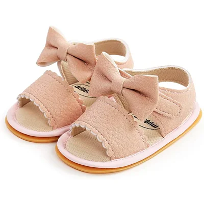 SOFMUO Baby Girl Sandals Bowknot Soft Infant Girls Princess Dress Summer Walking Shoes