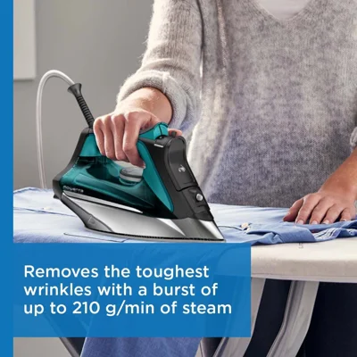Rowenta Pro Master German Made Clothes & Garment Steam Iron, 1775 watts, 210 g/min, Black & Teal