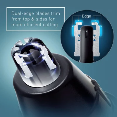 Panasonic Ear and Nose Hair Trimmer for Men with Vacuum Cleaning System, Powerful Motor and Dual-Edge Blades for Smoother Cutting, Wet/Dry – ER-GN70