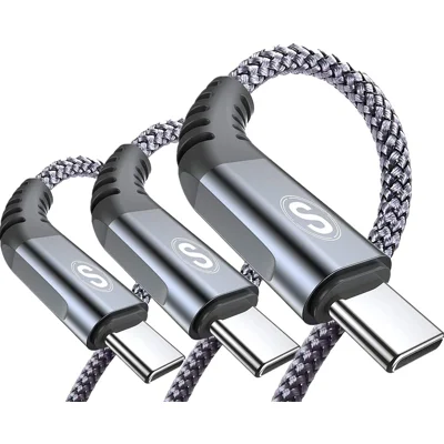 USB Type C Cable 3.1A Fast Charging [3Pack,10ft+6.6ft+3.3ft],Sweguard USB-A to USB-C Charger Nylon Braided Cord for Samsung Galaxy S21 S20 S10 S9 S8