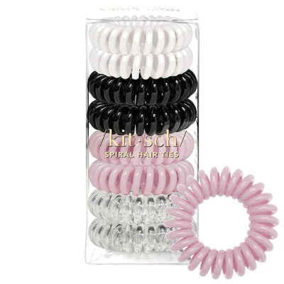 Kitsch Spiral Hair Ties, Coil Hair Ties, Phone Cord Hair Ties, Ponytail Hair Coils No Crease, Headband - 8 pcs, Basics