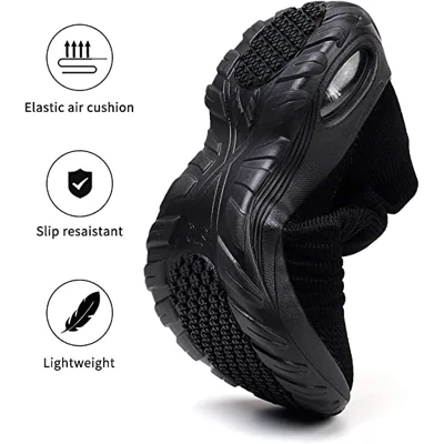 STQ Slip On Breathe Mesh Walking Shoes Women Fashion Sneakers Comfort Wedge Platform Loafers