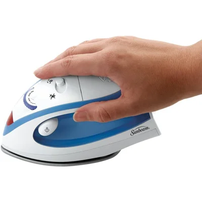 Sunbeam Hot-2-Trot 800 Watt Compact Non-Stick Soleplate Travel Iron, GCSBTR-100-000,Light Blue