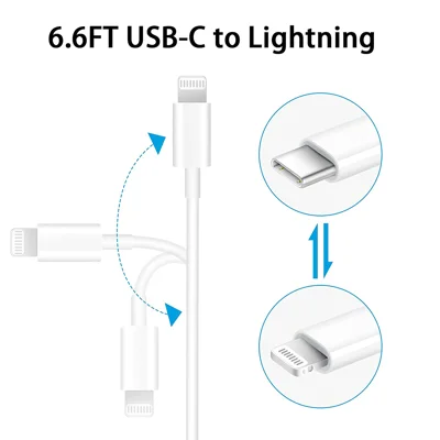 iPhone Fast Charger Cable, 【Apple MFi Certified】Apple iPhone Charging Cord 2-Pack 6.6ft USB Type C to Lightning Cable for iPhone 13/12/