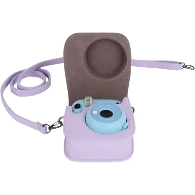 Phetium Instant Camera Case Compatible with Instax Mini 11,PU Leather Bag with Pocket and Adjustable Shoulder Strap (Lilac Purple)
