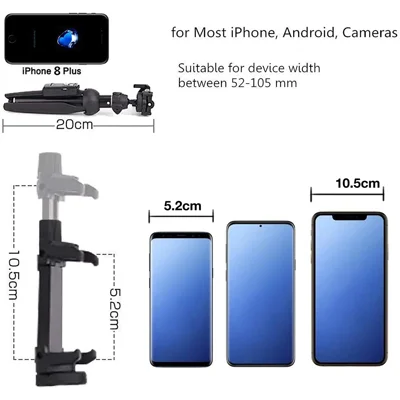 Portable 40 Inch Aluminum Alloy Selfie Stick Phone Tripod with Wireless Remote Shutter Compatible with iPhone 13 12 11 pro Xs Max Xr X 8 7 6 Plus, A