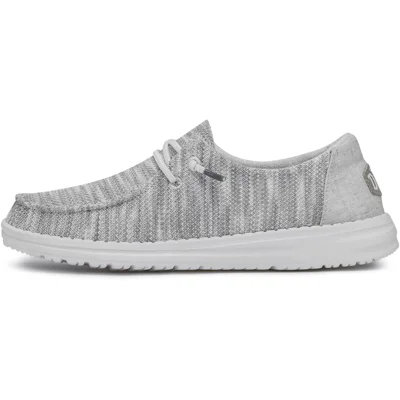 Hey Dude Women's Wendy Chambray | Women's Shoes | Women's Lace Up Loafers | Comfortable Glacier Grey