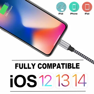 iPhone Charger, YUNSONG 3Pack 6FT Nylon Braided Lightning Cable Fast Charging High Speed Data Sync USB Cord Compatible with iPhone 13 12 11 Pro Max