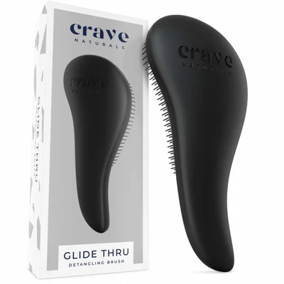 Crave Naturals Glide Thru Detangling Brush for Adults & Kids Hair. Detangler Hairbrush for Natural..