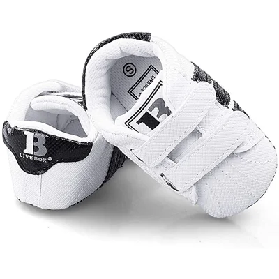 LIVEBOX Newborn Baby Boys' Premium Soft Sole Infant Prewalker Toddler Sneaker Shoes