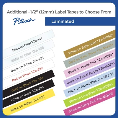 Brother Genuine P-touch, TZe-231 2 Pack Tape (TZE2312PK) ½”(0.47”) x 26.2 ft. (8m) 2-Pack Laminated P-Touch Tape, Black on White, Perfect for Indoor