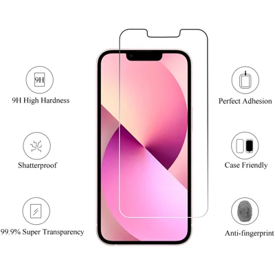 Ailun Glass Screen Protector Compatible for iPhone 13/13 Pro [6.1 Inch] Display 3 Pack Tempered Glass,Case Friendly