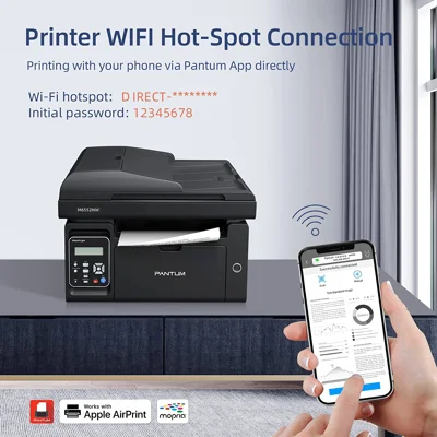 Pantum M6552NW All-in-One Wireless Monochrome Laser Printer Home Office - Print Copy Scan, Speed Up to 23 ppm, 50-Sheet ADF Printers