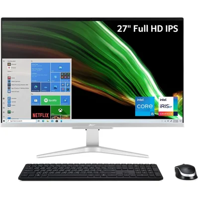 Acer Aspire C27-1655-UA91 AIO Desktop | 27" Full HD IPS Display | 11th Gen Intel Core i5-1135G7 | Intel Iris Xe Graphics | 12GB DDR4 Computers