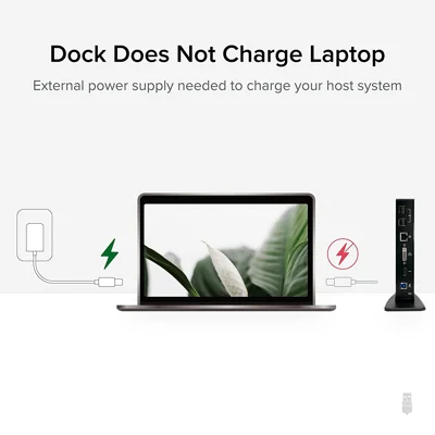 Plugable USB 3.0 Universal Laptop Docking Station Dual Monitor for Windows and Mac, USB 3.0 or USB-C