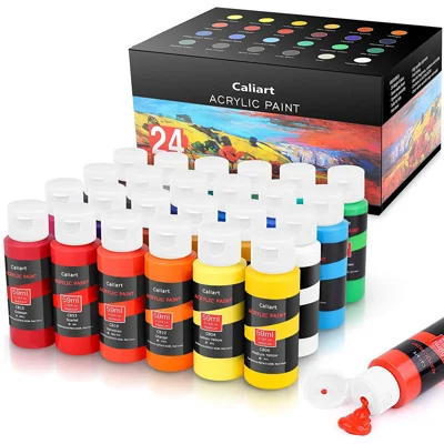 Caliart Acrylic Paint Set , 24 Classic Colors (59ml, 2oz) Art Craft Paints Paint colors