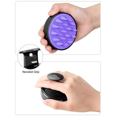 Hair Shampoo Brush, HEETA Scalp Care Hair Brush with Soft Silicone Scalp Massager (Black)