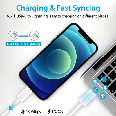 iPhone Fast Charger Cable, 【Apple MFi Certified】Apple iPhone Charging Cord 2-Pack 6.6ft USB Type C to Lightning Cable for iPhone 13/12/