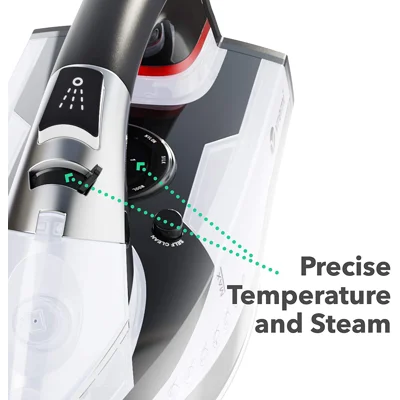 Vremi 1800 Watt Steam Iron for Clothes - Nonstick Ceramic Sole Plate, 350 mL Water Tank, 8 Foot Power Cord, 3 Way Auto Shut Off and Self Cleaning Fu