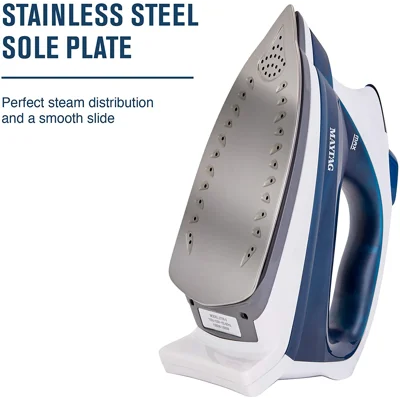 Maytag Speed Heat Steam Iron & Vertical Steamer with Stainless Steel Sole Plate, Self Cleaning Function + Thermostat Dial, M200 Blue