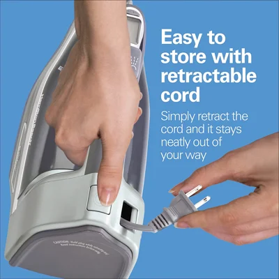 Hamilton Beach Steam Iron & Vertical Steamer with Scratch-Resistant Durathon Soleplate, 1800 Watts, Digital Temperature Control, Retractable Cord